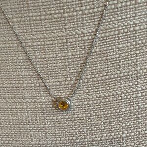 Alex and Ani Silver Necklace with Yellow Gemstone Bezel